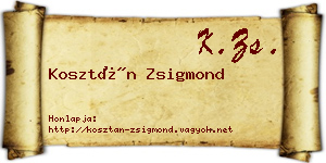 Kosztán Zsigmond névjegykártya