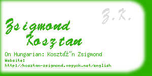 zsigmond kosztan business card